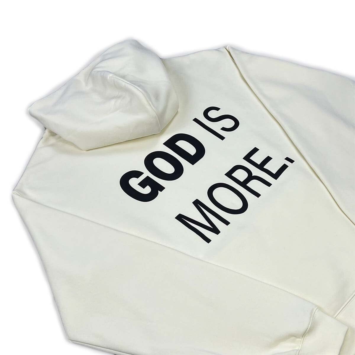 Trademark Hoodie Cream GOD IS MORE. 