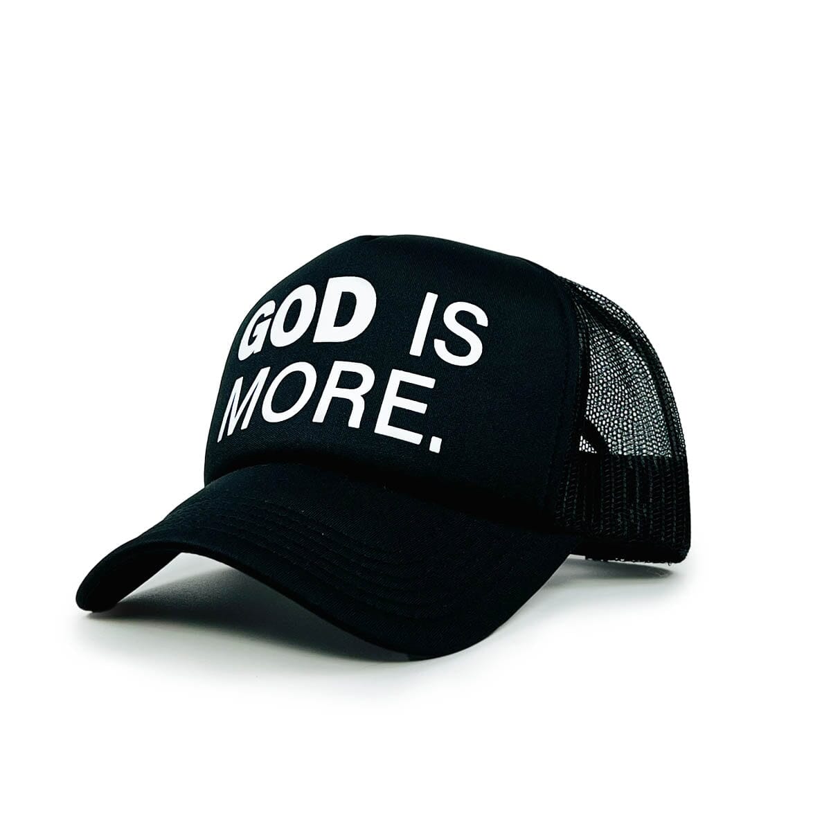 Signature Trucker Hat Black GOD IS MORE. 