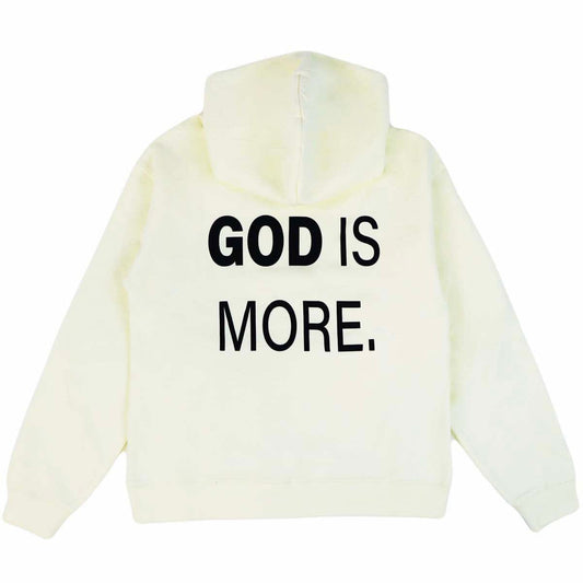 Trademark Hoodie Cream GOD IS MORE. 