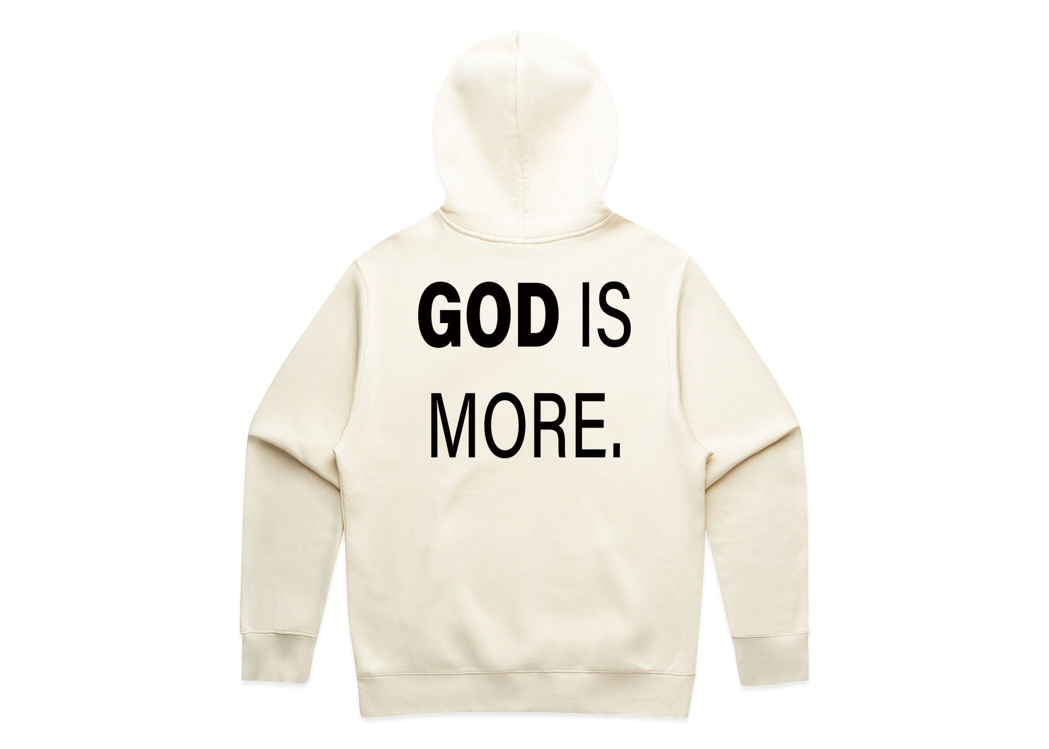 Trademark Hoodie Cream GOD IS MORE. 