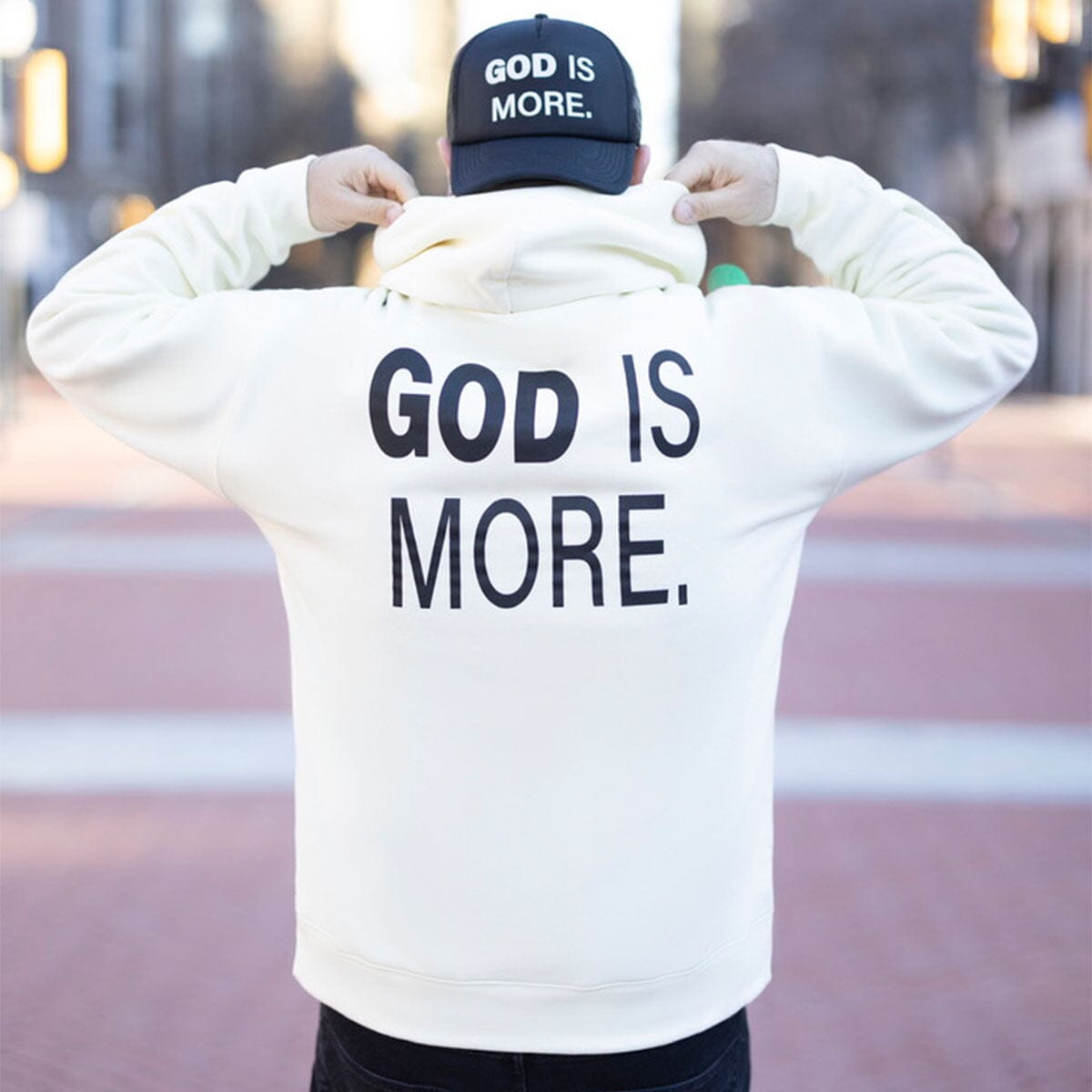 Trademark + Foundation Hoodie Cream Bundle GOD IS MORE. 